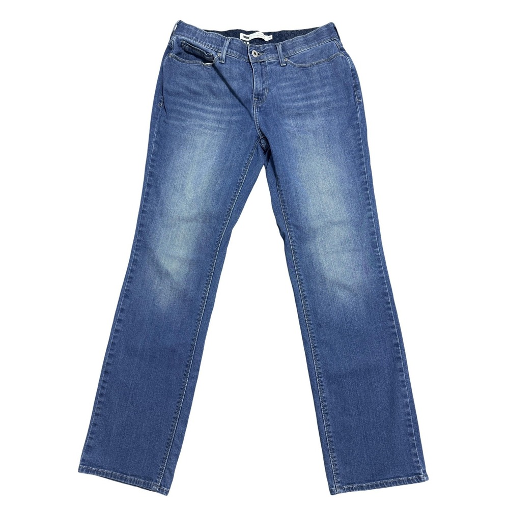 Levis 505 Jeans Womens 8 Blue Perfect Waist Straight Leg W29 L32 Stretch Denim‎
